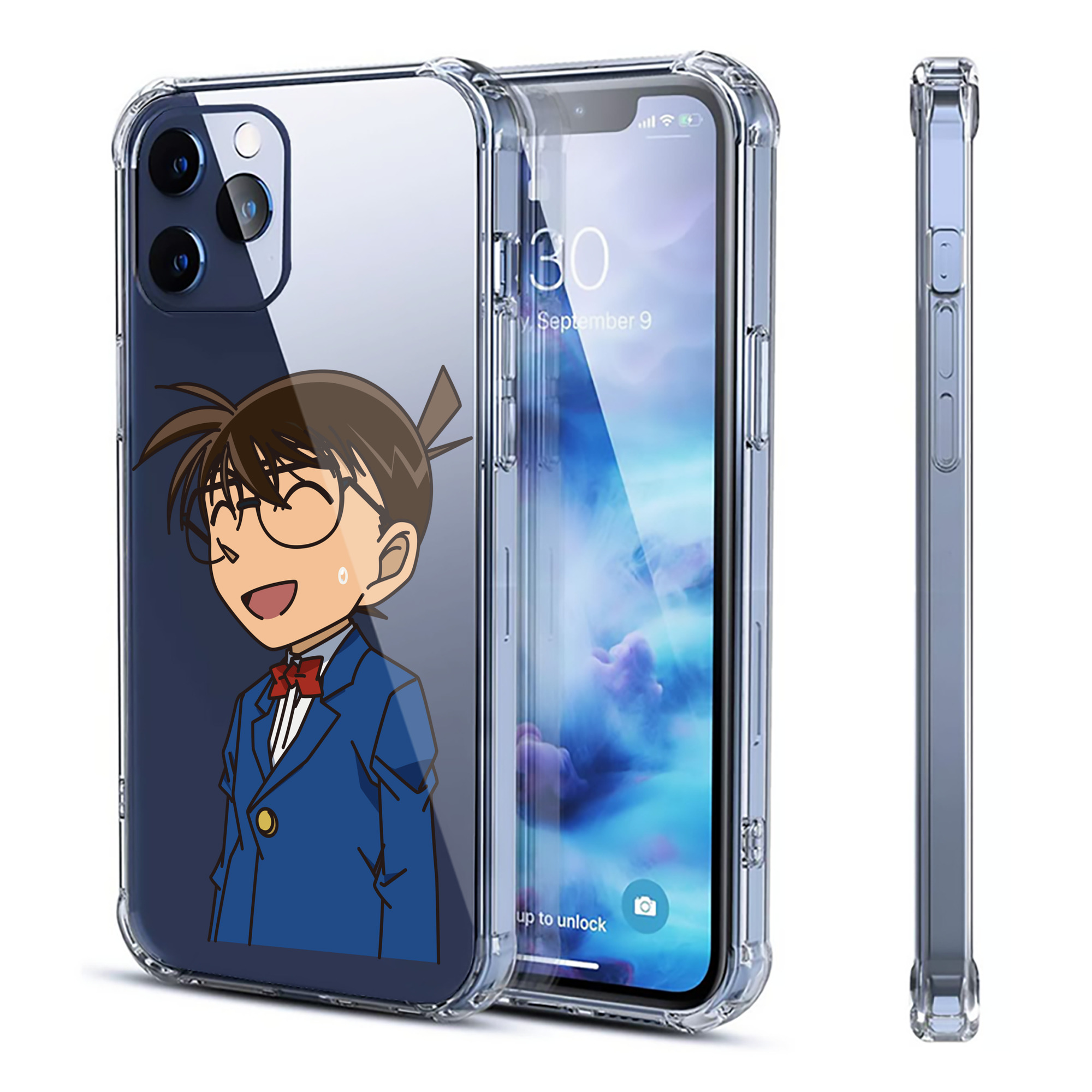 （画像用） 名探偵コナン 江戸川 コナン Detective Conan Conan Edogawa 【iPhone 12シリーズ対応】透明スマホケース（クリアソフトケース）